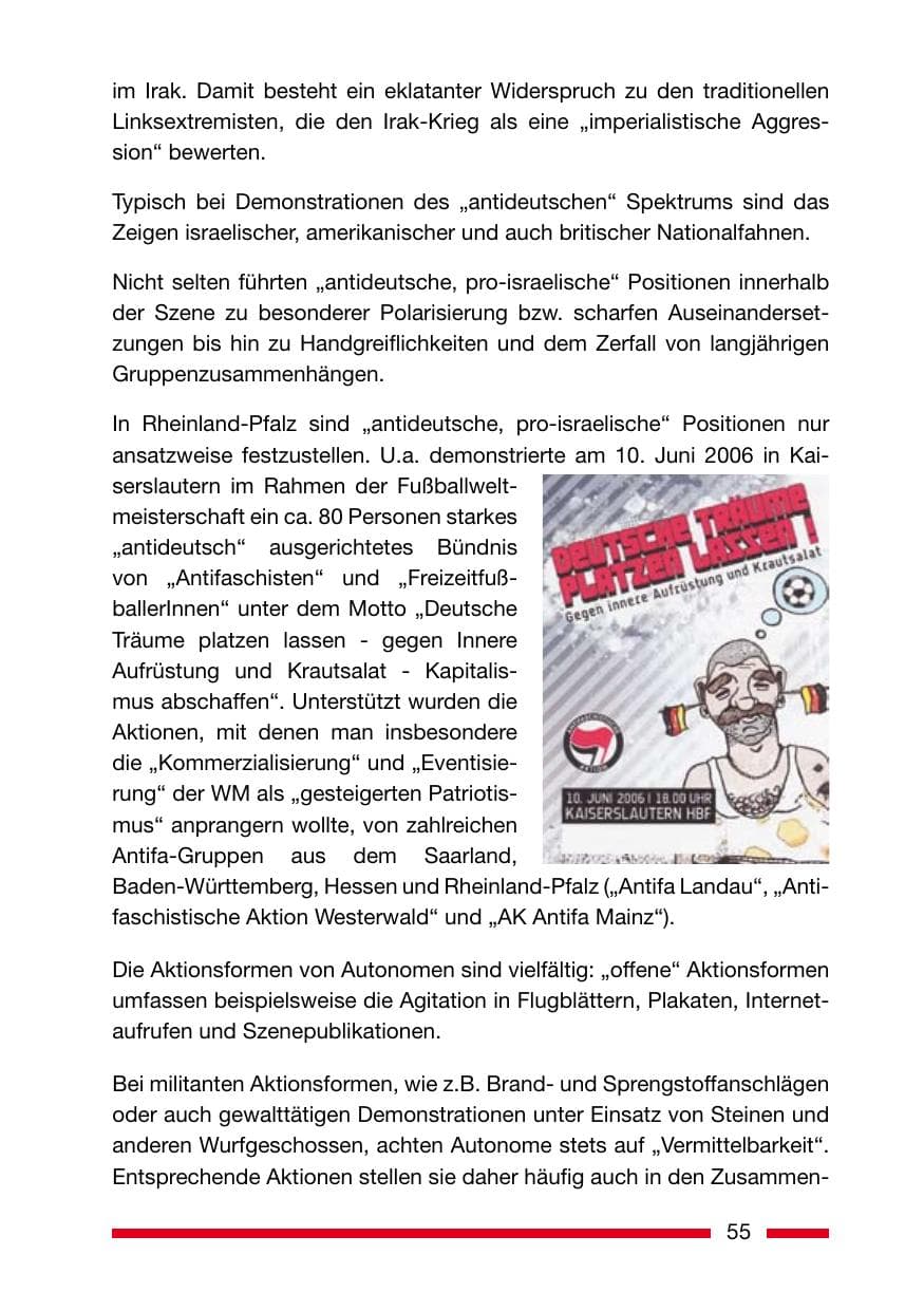 Seite 55 des Verfassungsschutzbericht 2006 Rheinland-Pfalz