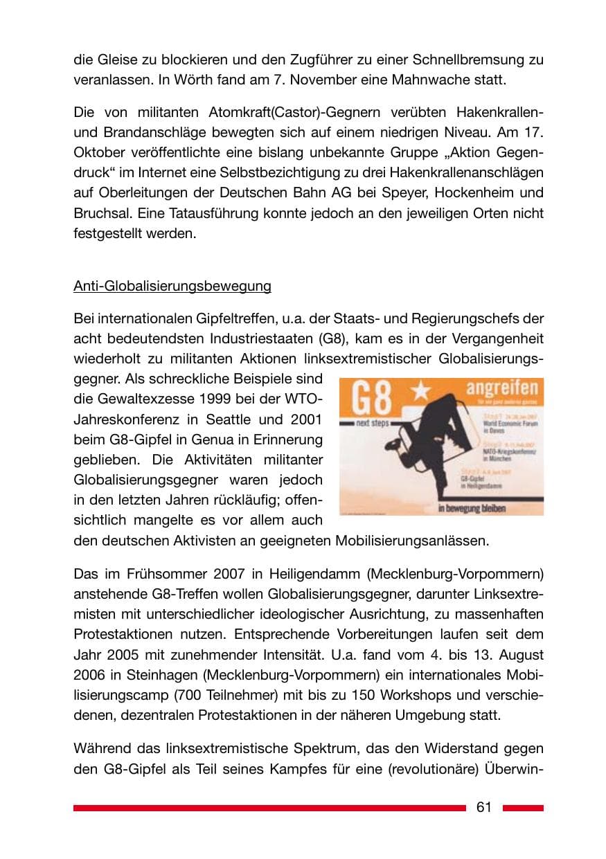 Seite 61 des Verfassungsschutzbericht 2006 Rheinland-Pfalz