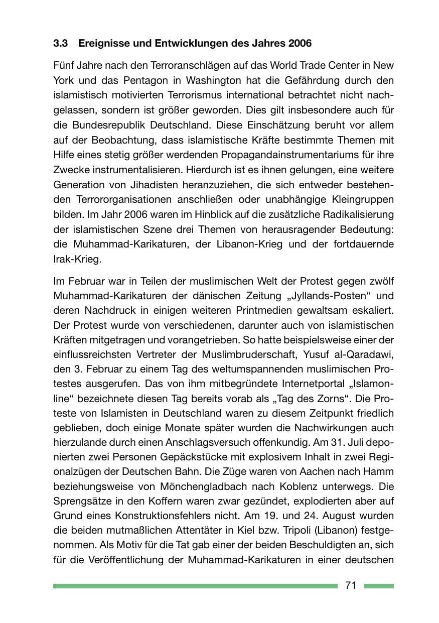 Seite 71 des Verfassungsschutzbericht 2006 Rheinland-Pfalz