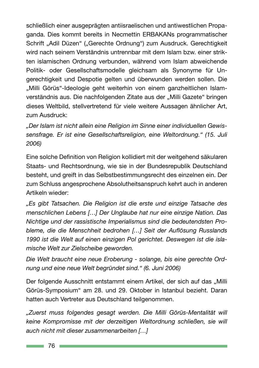 Seite 76 des Verfassungsschutzbericht 2006 Rheinland-Pfalz