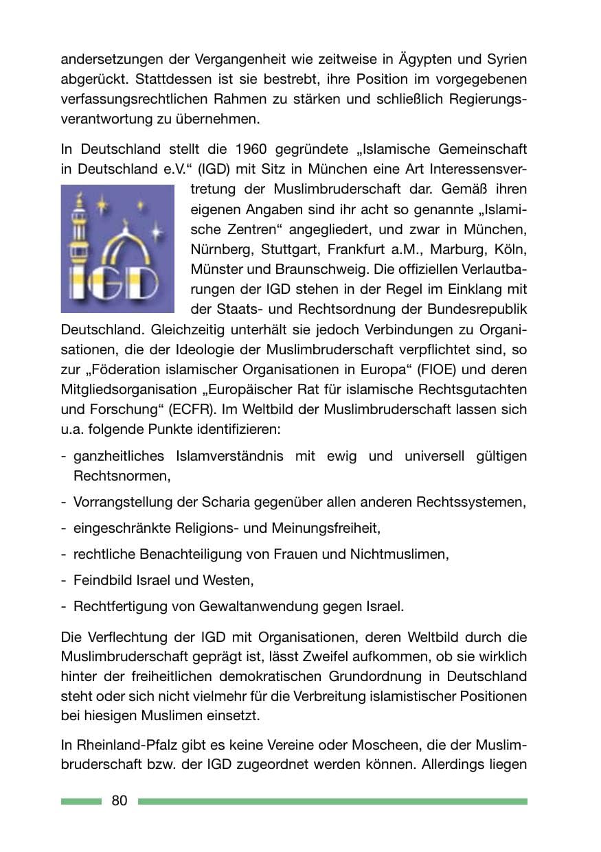 Seite 80 des Verfassungsschutzbericht 2006 Rheinland-Pfalz