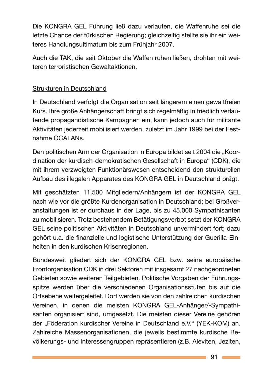 Seite 91 des Verfassungsschutzbericht 2006 Rheinland-Pfalz