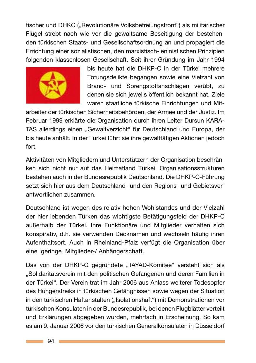 Seite 94 des Verfassungsschutzbericht 2006 Rheinland-Pfalz