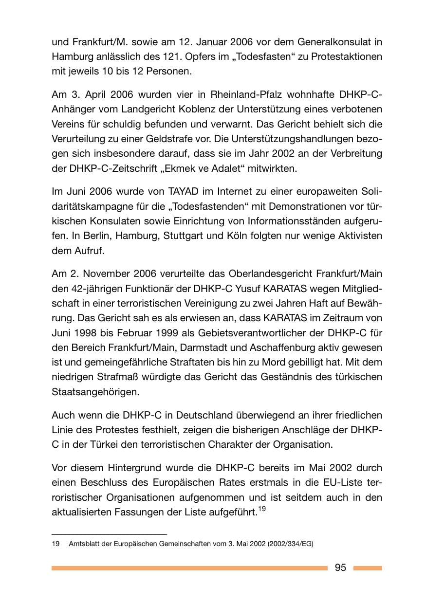 Seite 95 des Verfassungsschutzbericht 2006 Rheinland-Pfalz