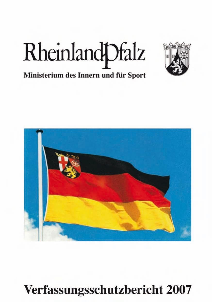 Seite 1 des Verfassungsschutzbericht 2007 Rheinland-Pfalz