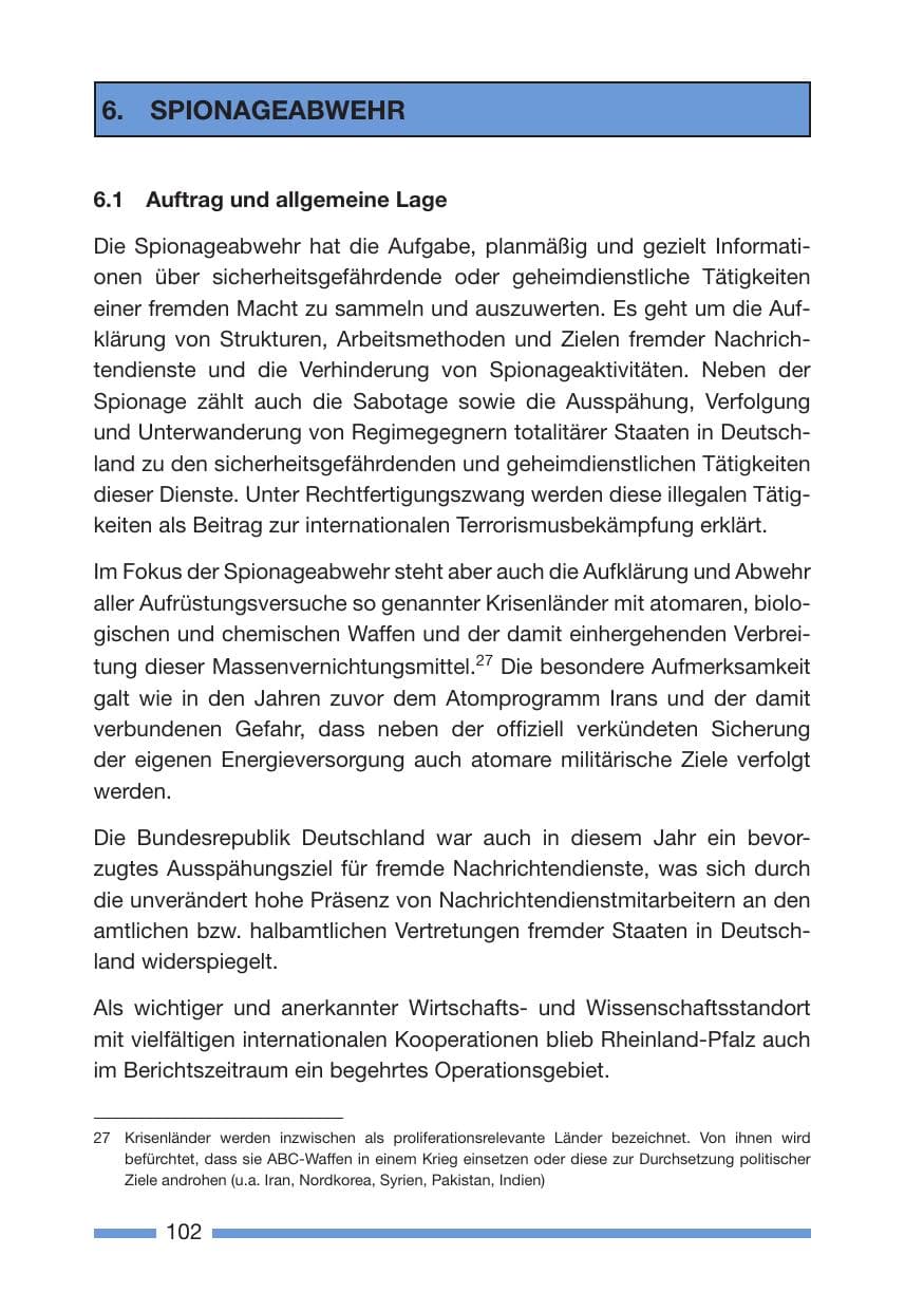 Seite 102 des Verfassungsschutzbericht 2007 Rheinland-Pfalz