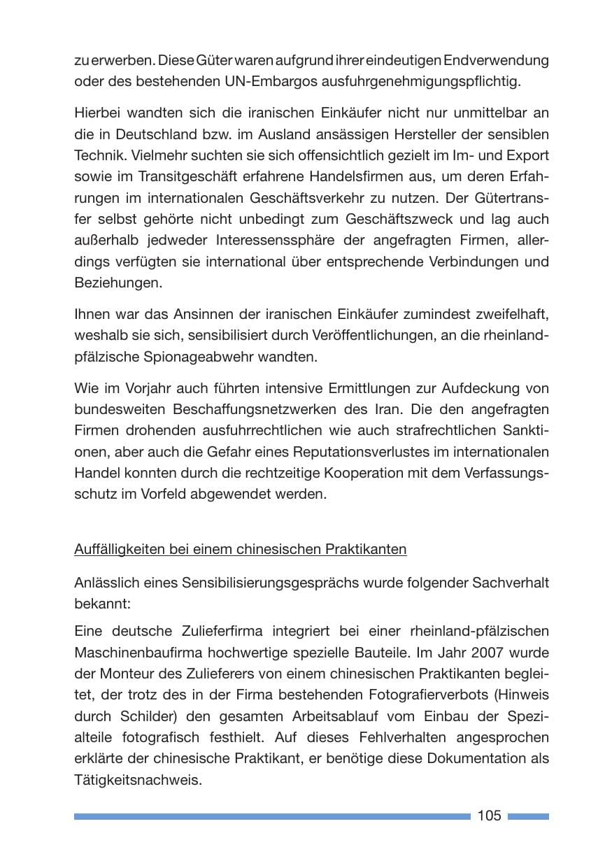 Seite 105 des Verfassungsschutzbericht 2007 Rheinland-Pfalz
