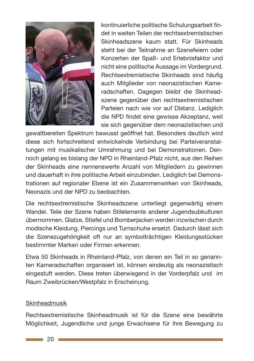 Seite 20 des Verfassungsschutzbericht 2007 Rheinland-Pfalz