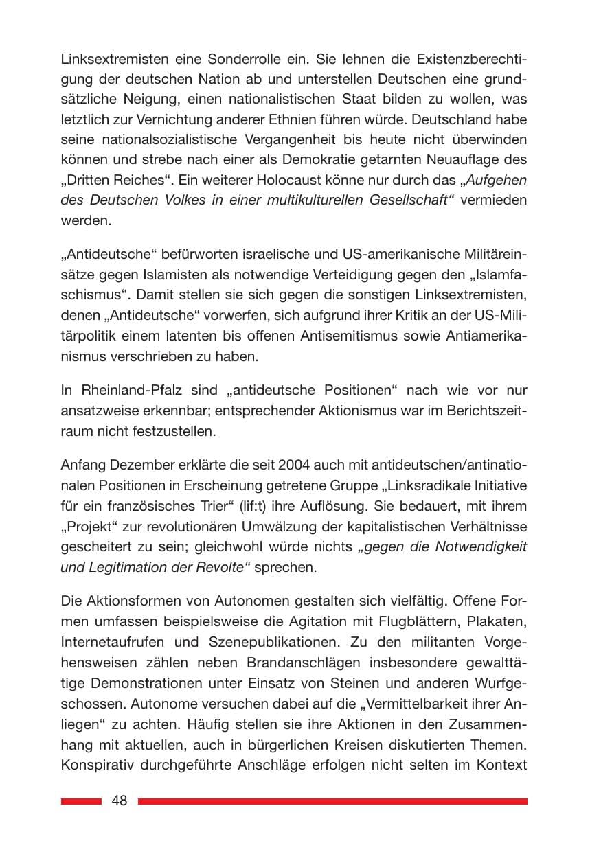 Seite 48 des Verfassungsschutzbericht 2007 Rheinland-Pfalz