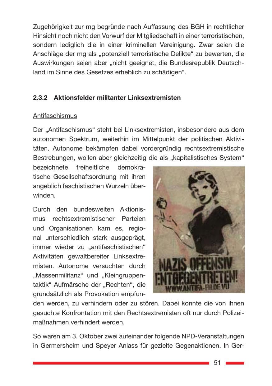 Seite 51 des Verfassungsschutzbericht 2007 Rheinland-Pfalz