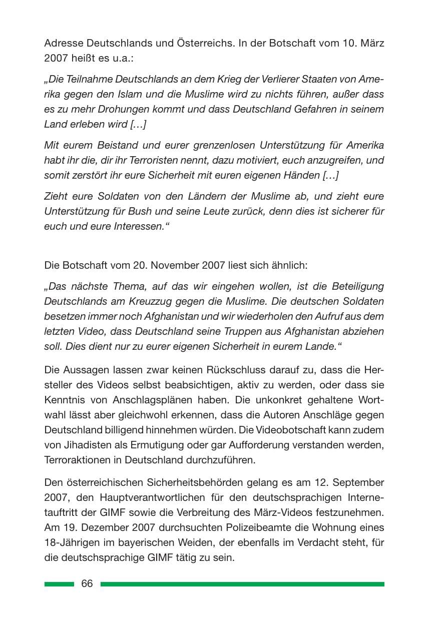 Seite 66 des Verfassungsschutzbericht 2007 Rheinland-Pfalz