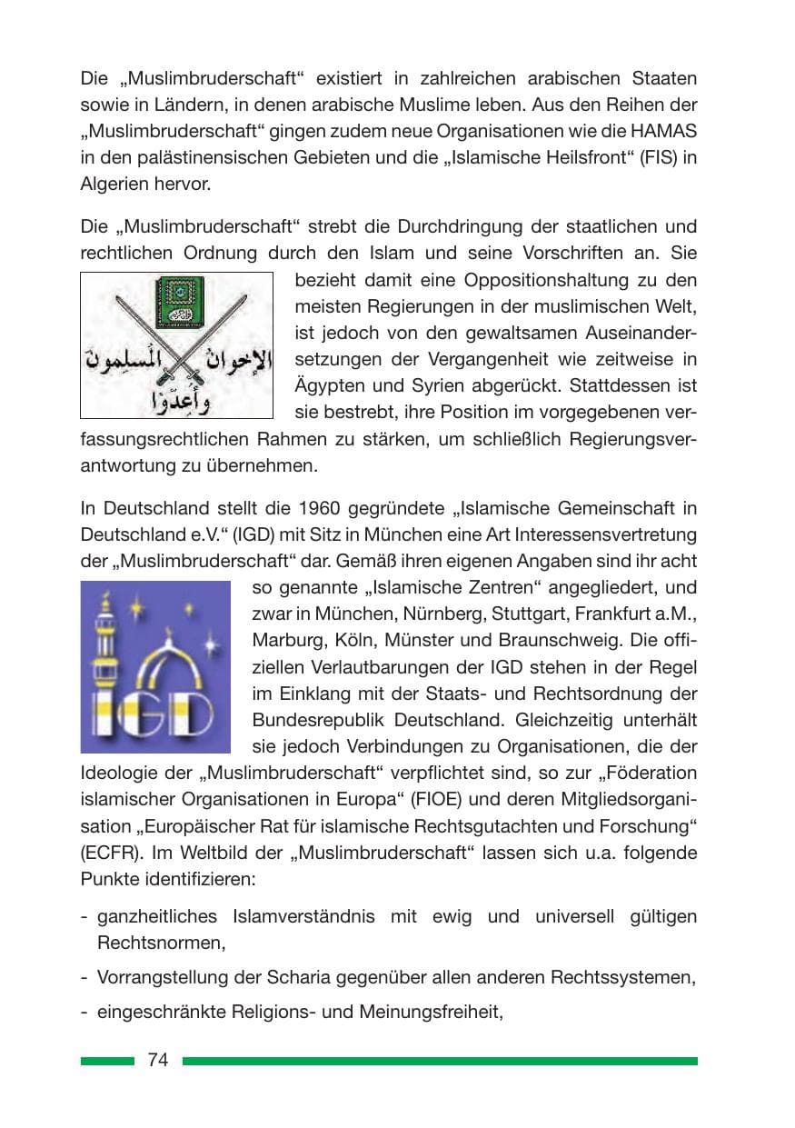 Seite 74 des Verfassungsschutzbericht 2007 Rheinland-Pfalz