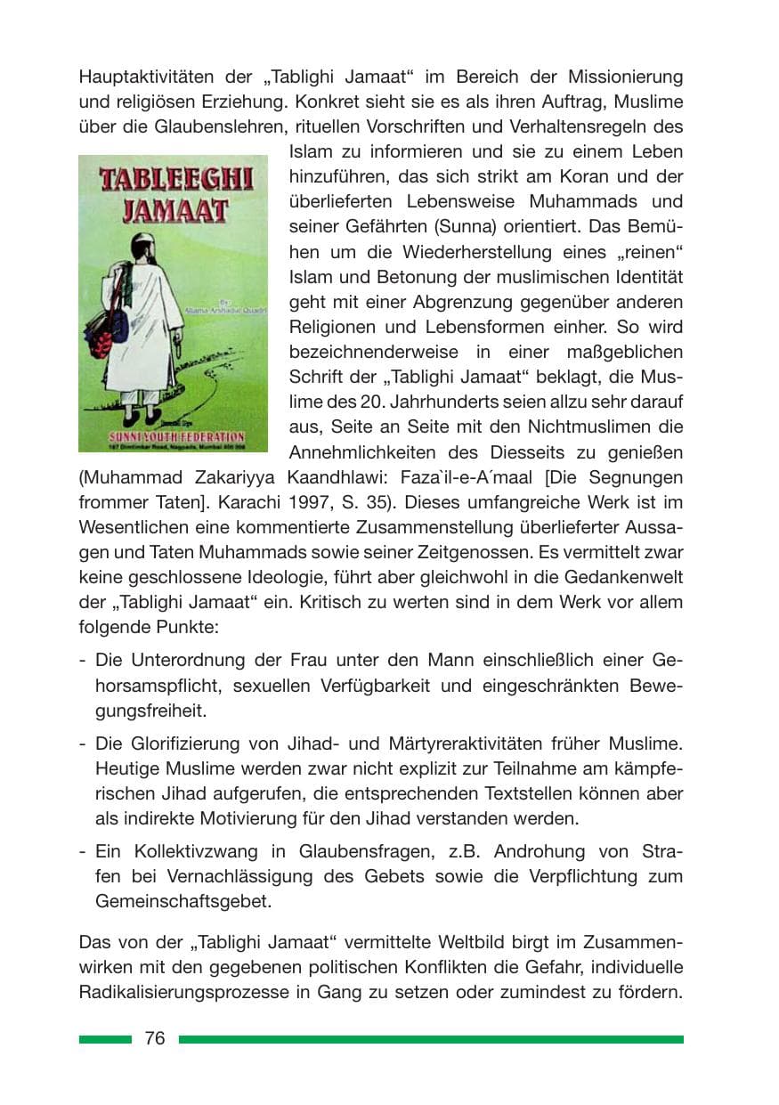 Seite 76 des Verfassungsschutzbericht 2007 Rheinland-Pfalz