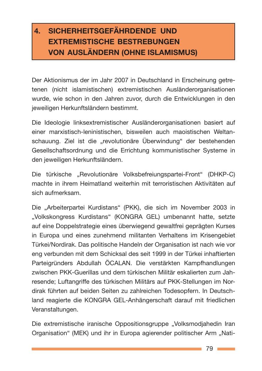 Seite 79 des Verfassungsschutzbericht 2007 Rheinland-Pfalz