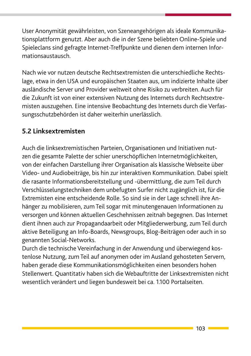 Seite 105 des Verfassungsschutzbericht 2008 Rheinland-Pfalz