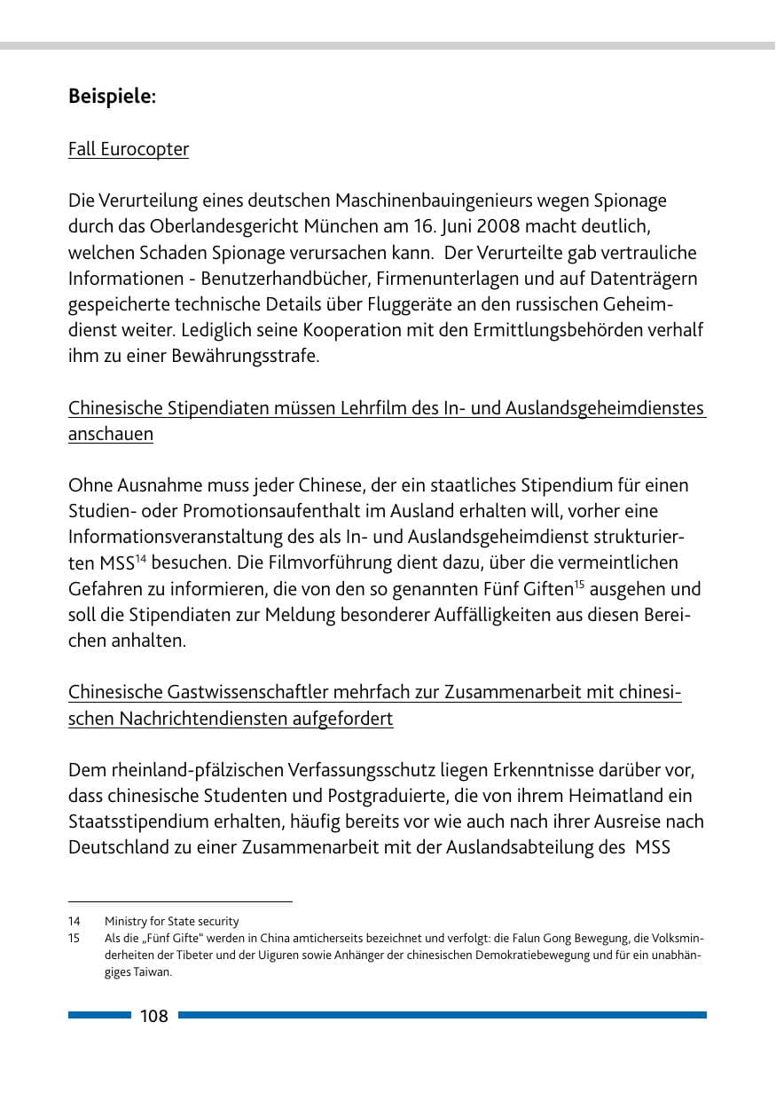 Seite 110 des Verfassungsschutzbericht 2008 Rheinland-Pfalz