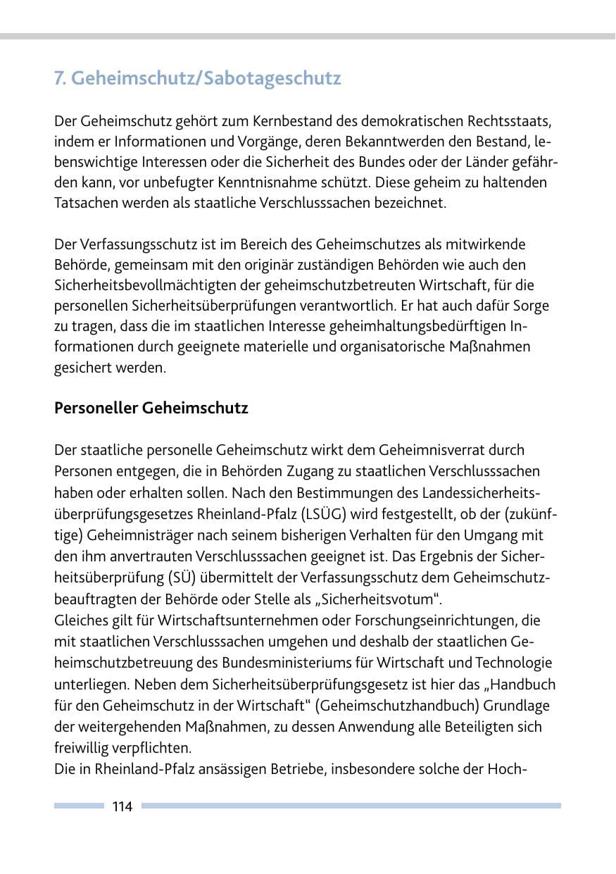 Seite 116 des Verfassungsschutzbericht 2008 Rheinland-Pfalz