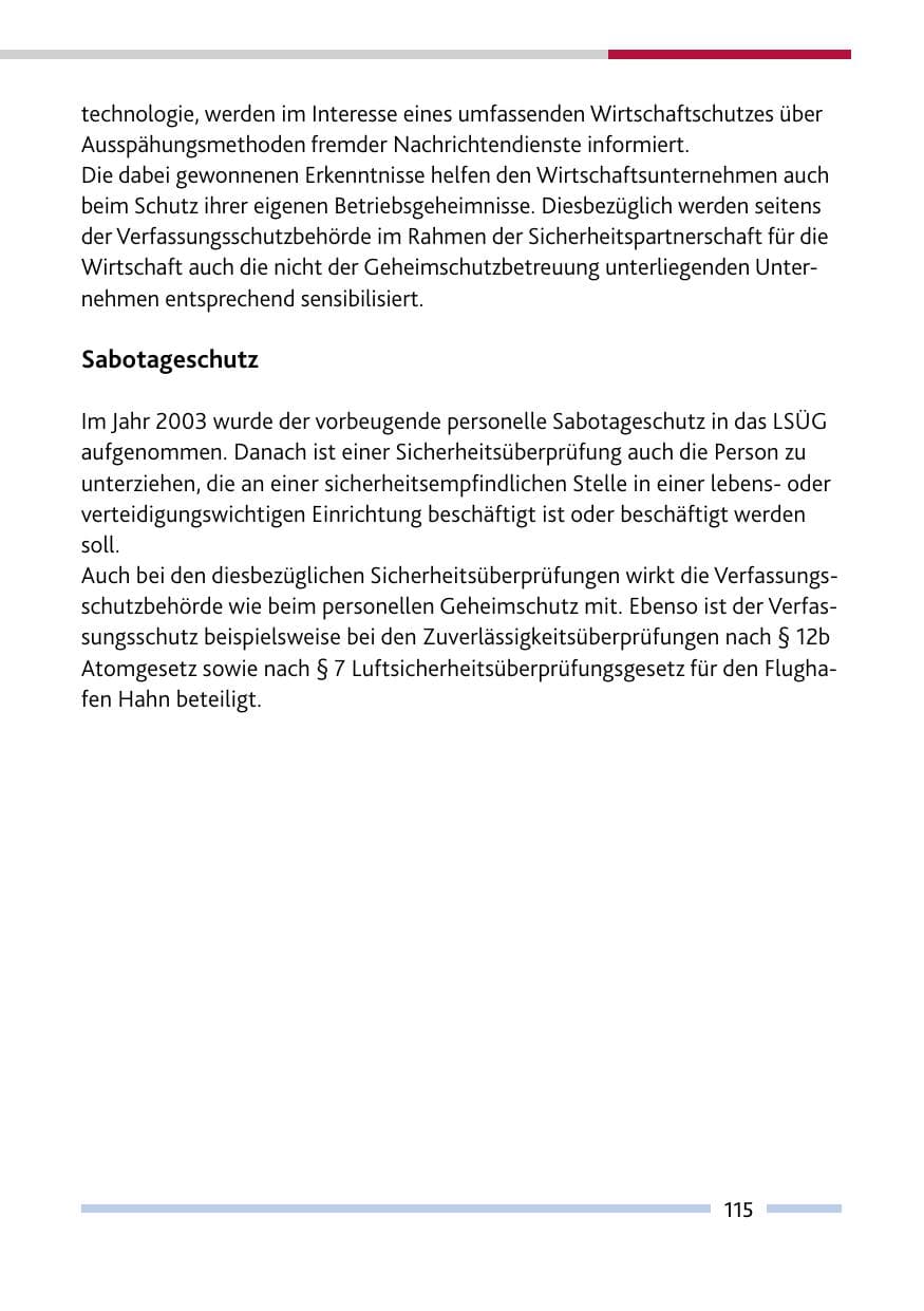 Seite 117 des Verfassungsschutzbericht 2008 Rheinland-Pfalz