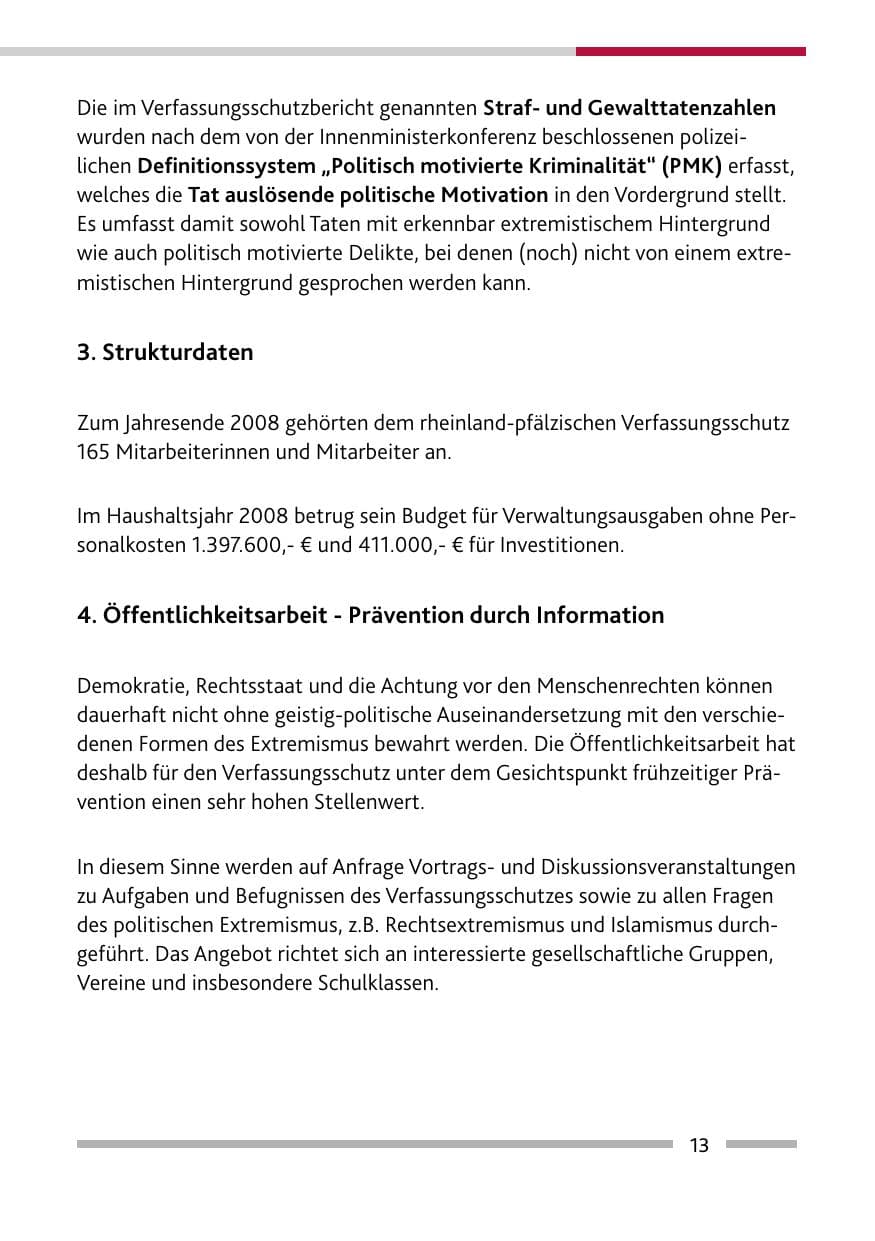 Seite 15 des Verfassungsschutzbericht 2008 Rheinland-Pfalz