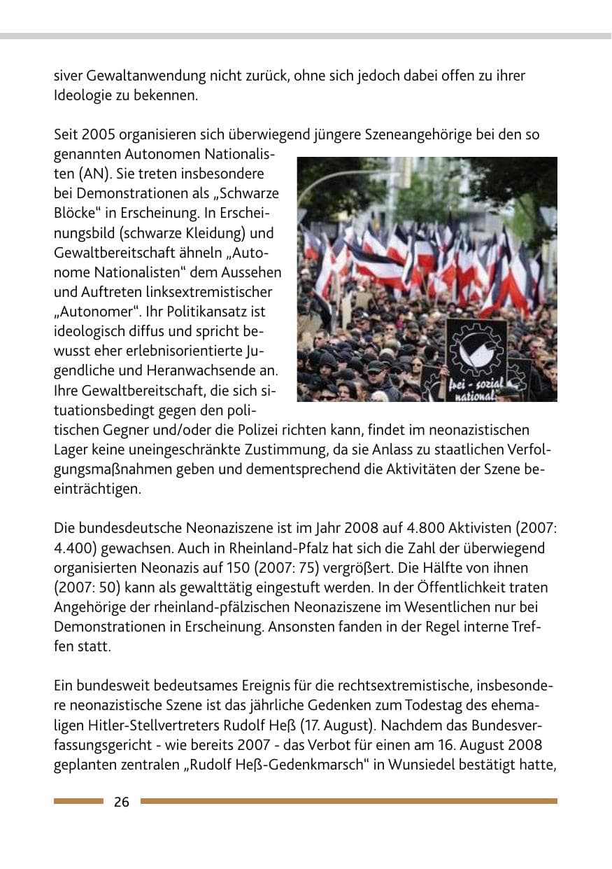 Seite 28 des Verfassungsschutzbericht 2008 Rheinland-Pfalz