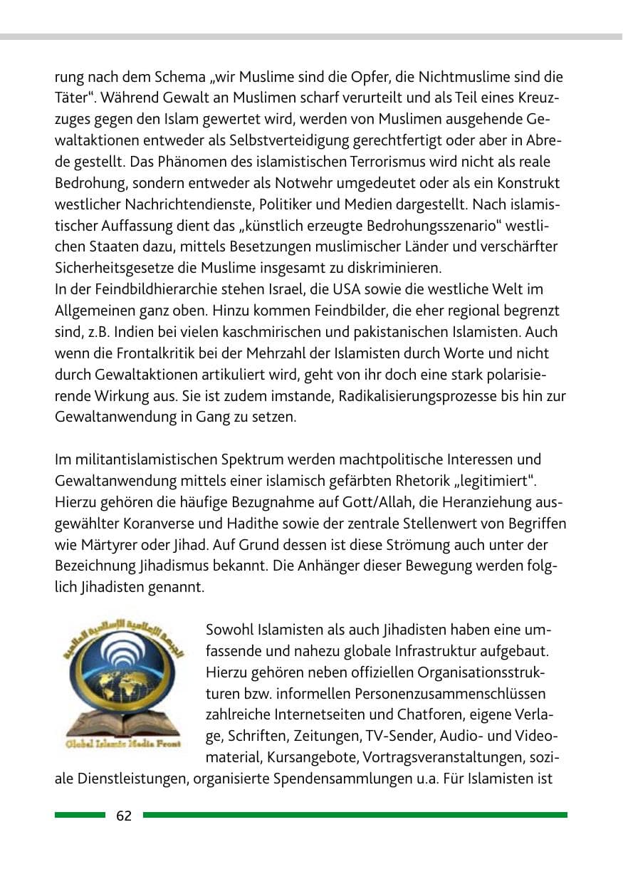 Seite 64 des Verfassungsschutzbericht 2008 Rheinland-Pfalz
