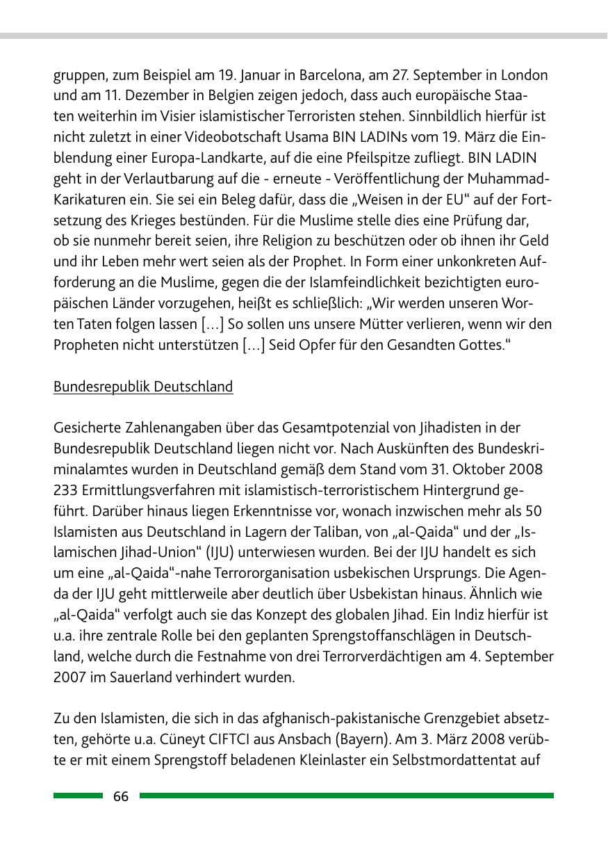 Seite 68 des Verfassungsschutzbericht 2008 Rheinland-Pfalz