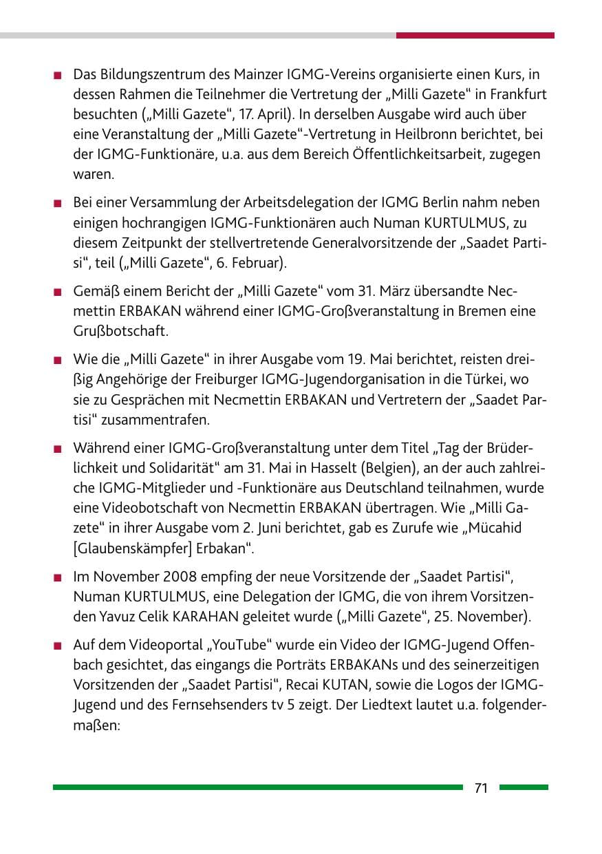 Seite 73 des Verfassungsschutzbericht 2008 Rheinland-Pfalz