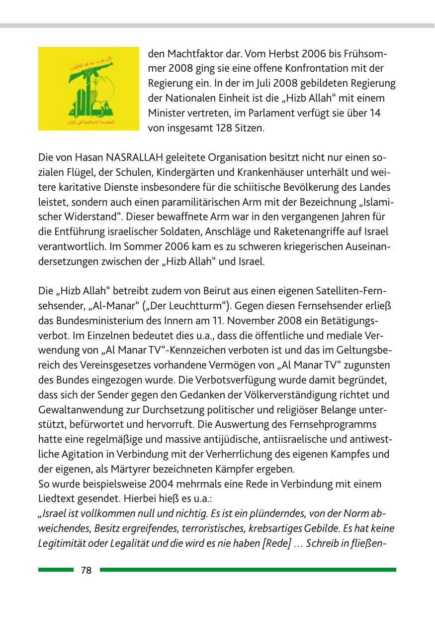 Seite 80 des Verfassungsschutzbericht 2008 Rheinland-Pfalz