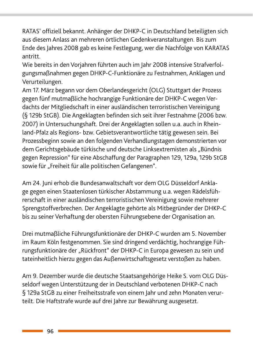 Seite 98 des Verfassungsschutzbericht 2008 Rheinland-Pfalz