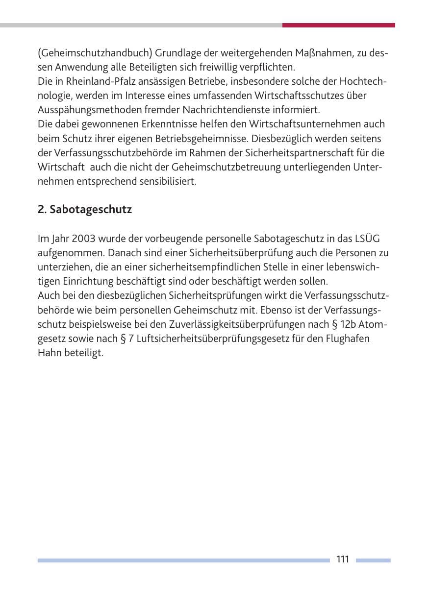 Seite 113 des Verfassungsschutzbericht 2010 Rheinland-Pfalz