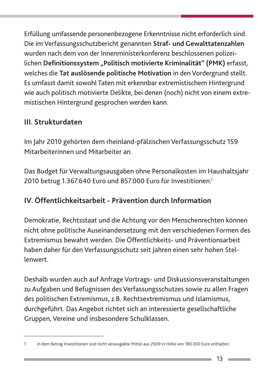 Seite 15 des Verfassungsschutzbericht 2010 Rheinland-Pfalz