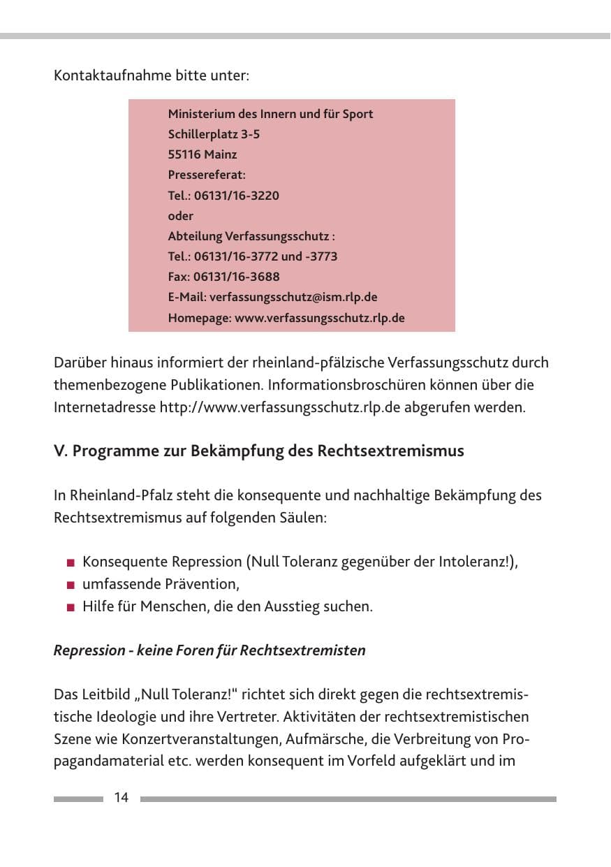 Seite 16 des Verfassungsschutzbericht 2010 Rheinland-Pfalz