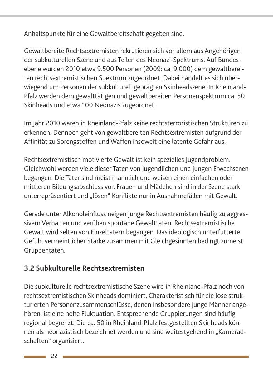 Seite 24 des Verfassungsschutzbericht 2010 Rheinland-Pfalz