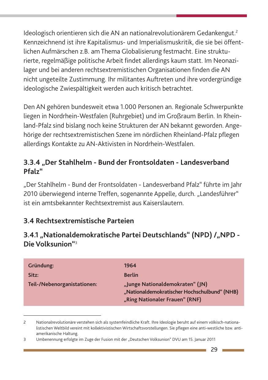 Seite 31 des Verfassungsschutzbericht 2010 Rheinland-Pfalz