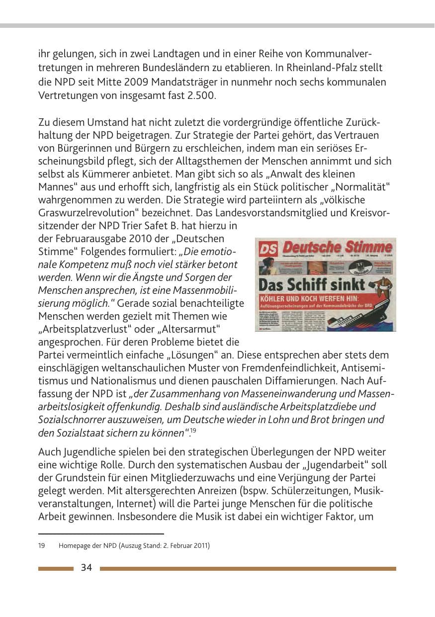 Seite 36 des Verfassungsschutzbericht 2010 Rheinland-Pfalz