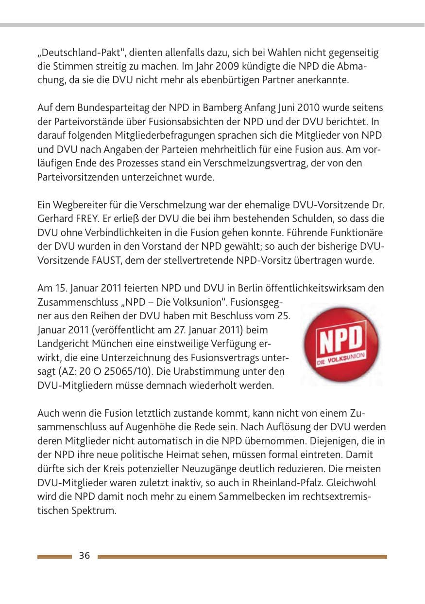 Seite 38 des Verfassungsschutzbericht 2010 Rheinland-Pfalz