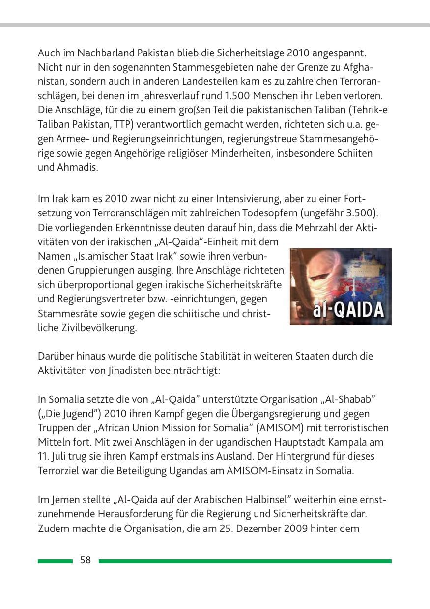 Seite 60 des Verfassungsschutzbericht 2010 Rheinland-Pfalz