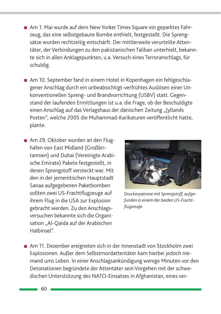 Seite 62 des Verfassungsschutzbericht 2010 Rheinland-Pfalz