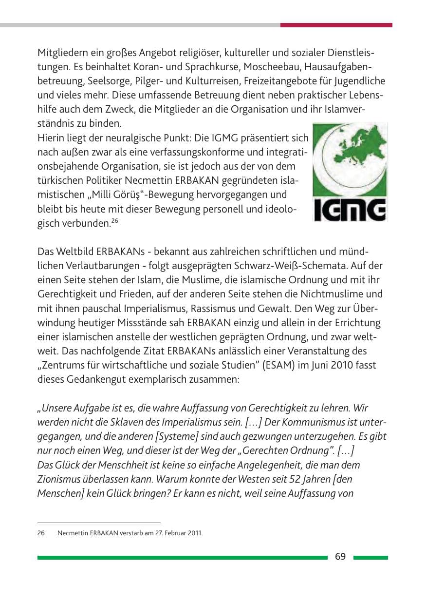 Seite 71 des Verfassungsschutzbericht 2010 Rheinland-Pfalz