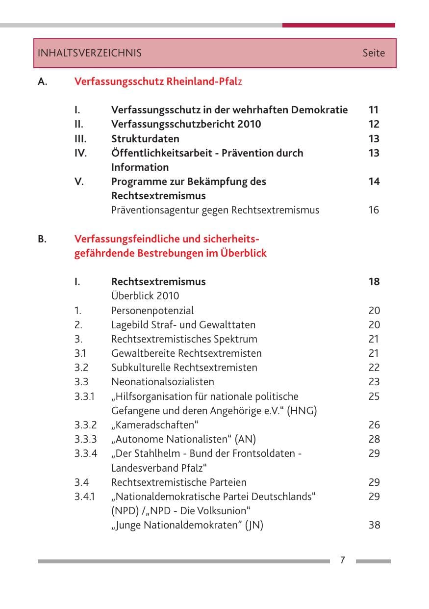 Seite 9 des Verfassungsschutzbericht 2010 Rheinland-Pfalz