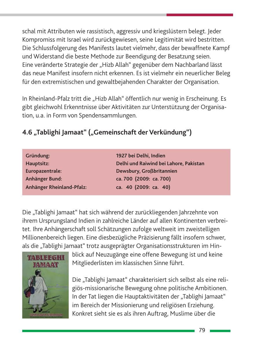 Seite 81 des Verfassungsschutzbericht 2010 Rheinland-Pfalz