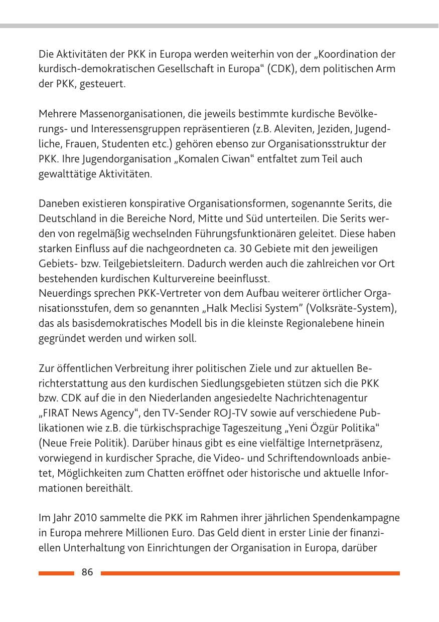 Seite 88 des Verfassungsschutzbericht 2010 Rheinland-Pfalz