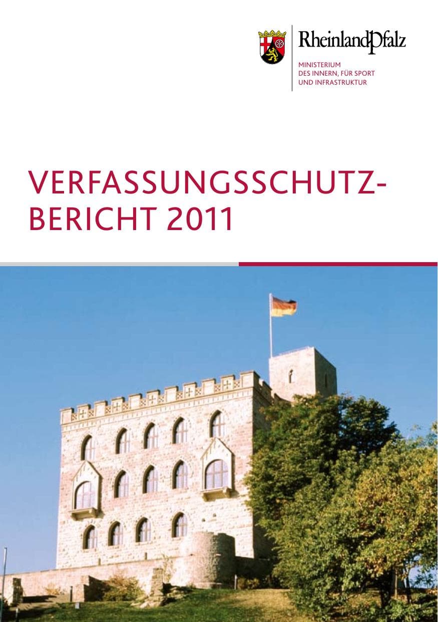 Seite 1 des Verfassungsschutzbericht 2011 Rheinland-Pfalz