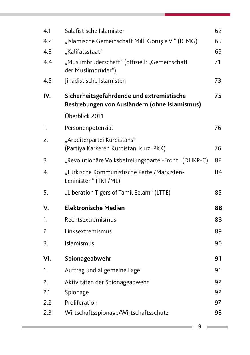 Seite 11 des Verfassungsschutzbericht 2011 Rheinland-Pfalz