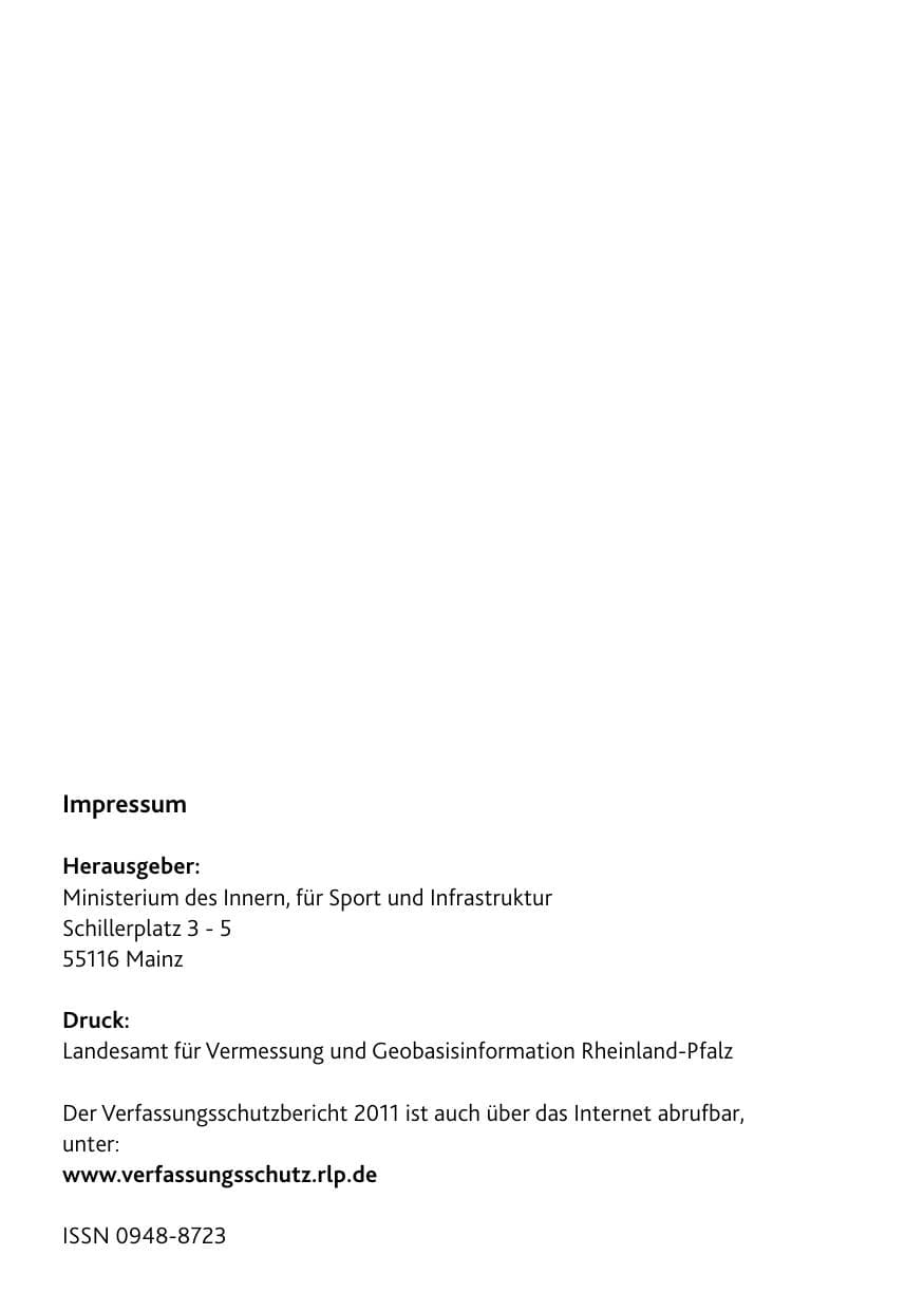 Seite 123 des Verfassungsschutzbericht 2011 Rheinland-Pfalz