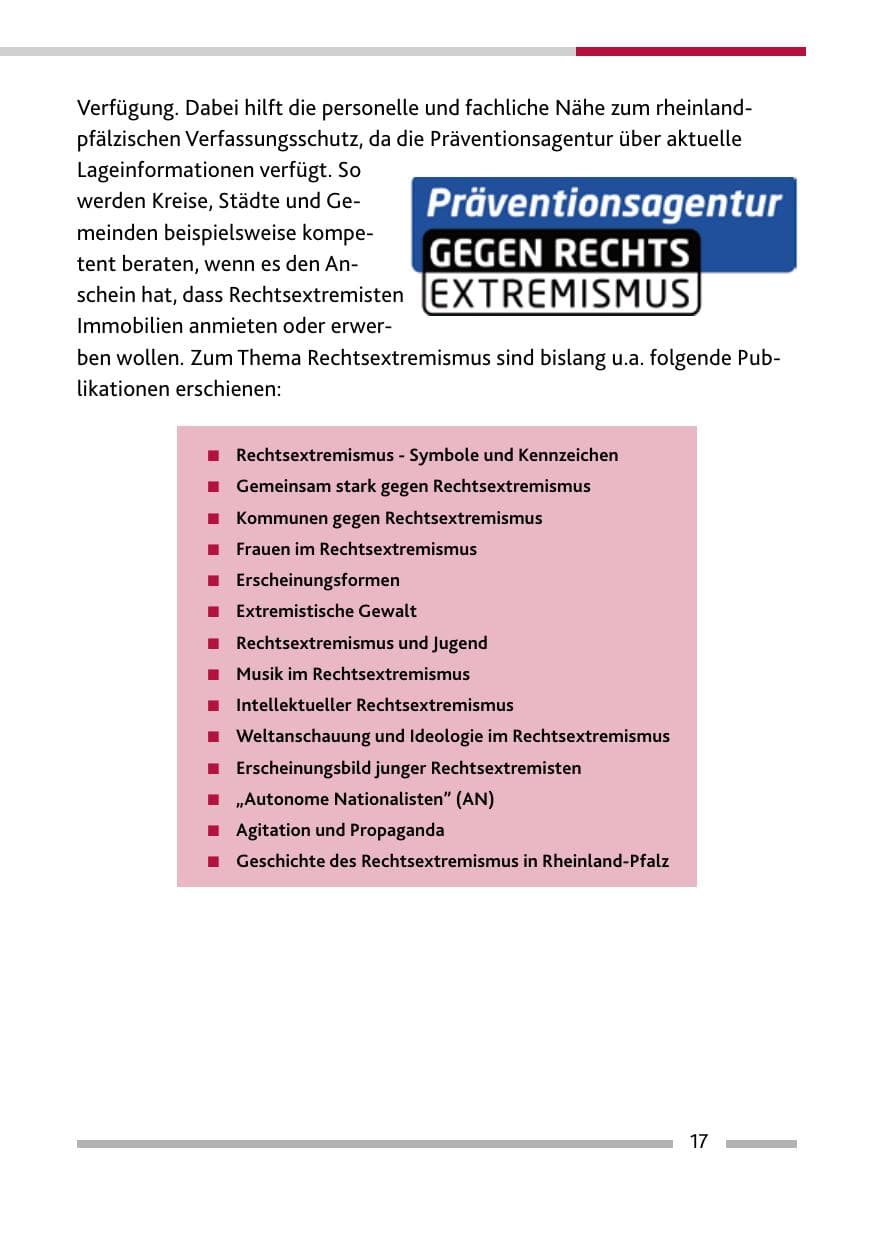 Seite 19 des Verfassungsschutzbericht 2011 Rheinland-Pfalz