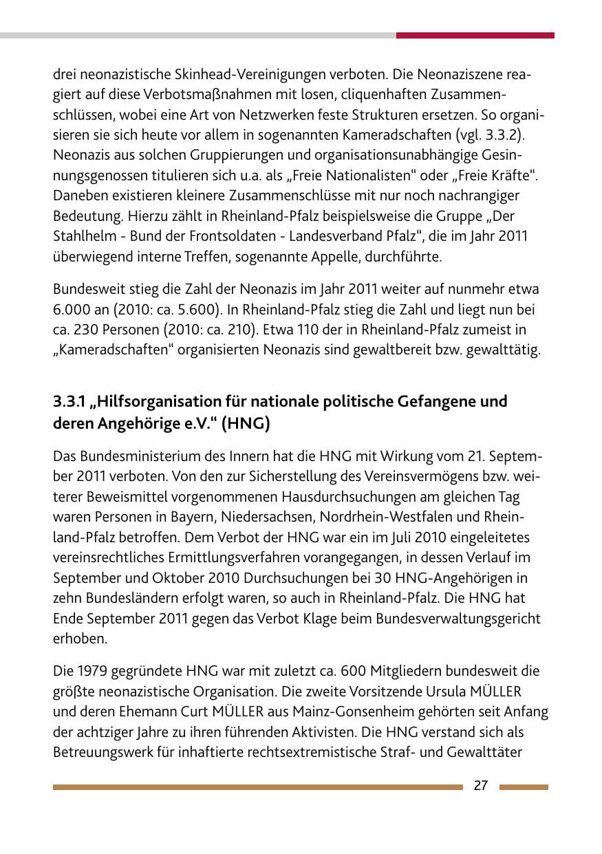Seite 29 des Verfassungsschutzbericht 2011 Rheinland-Pfalz