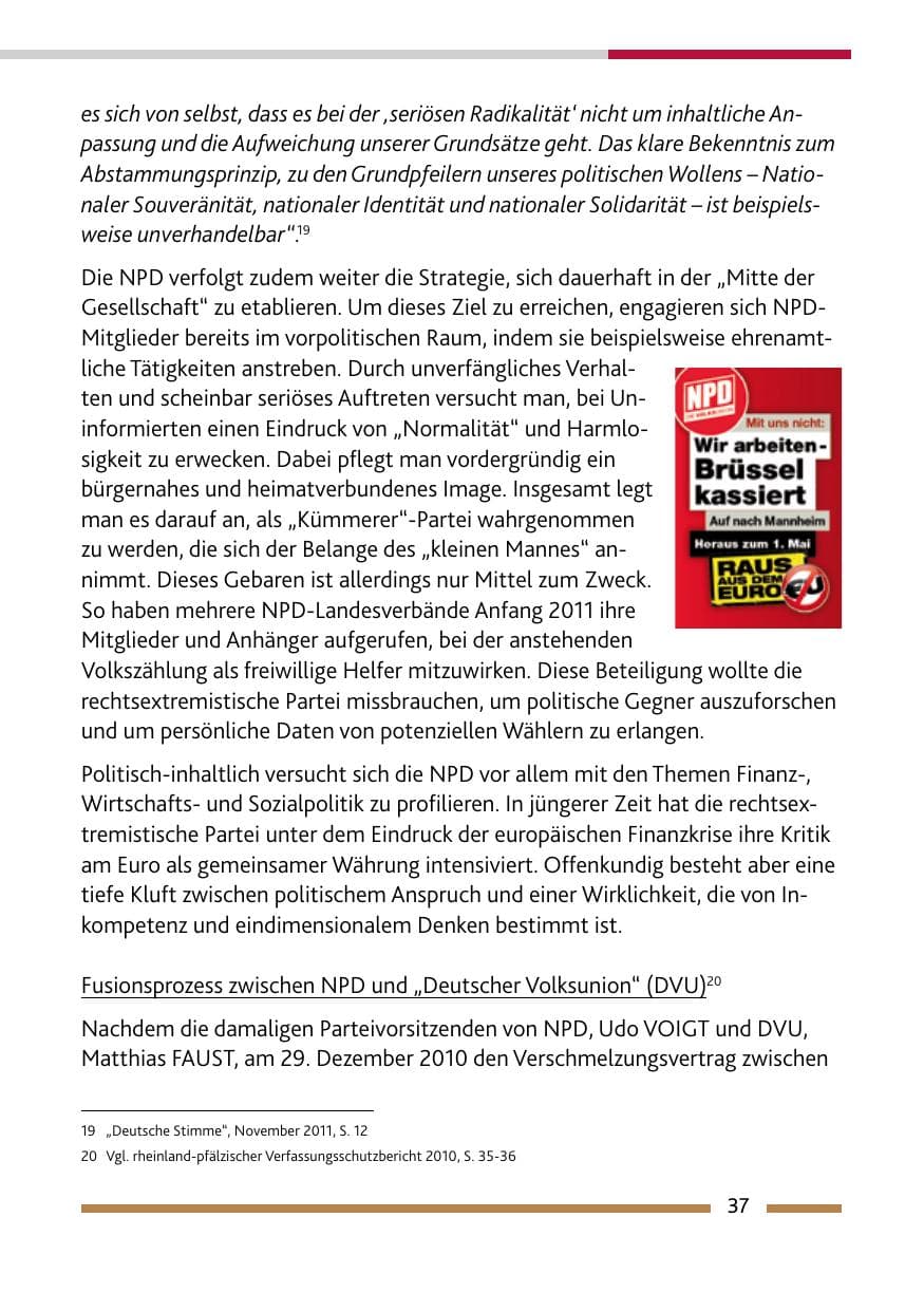 Seite 39 des Verfassungsschutzbericht 2011 Rheinland-Pfalz