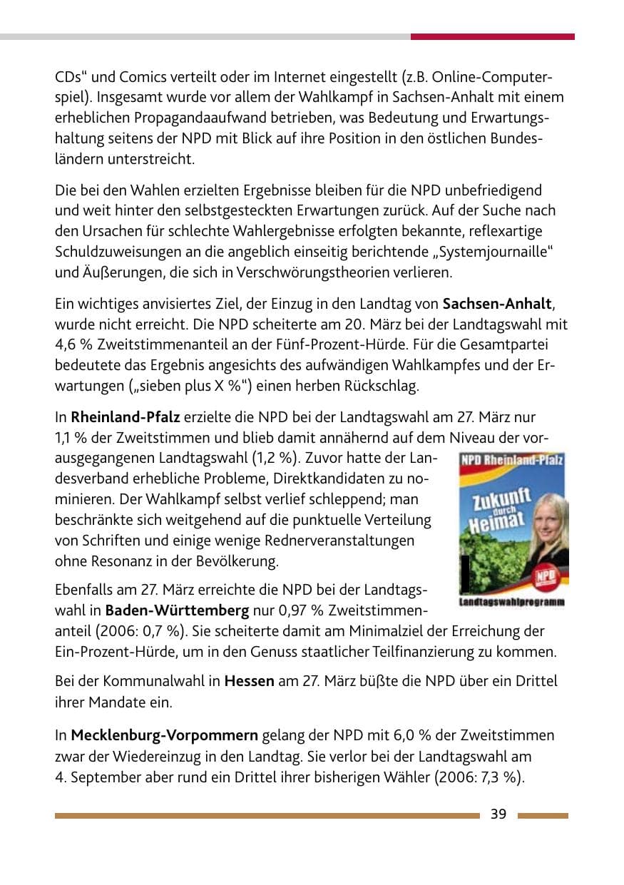 Seite 41 des Verfassungsschutzbericht 2011 Rheinland-Pfalz