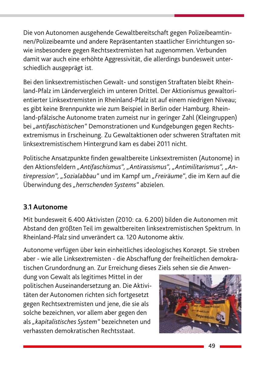 Seite 51 des Verfassungsschutzbericht 2011 Rheinland-Pfalz